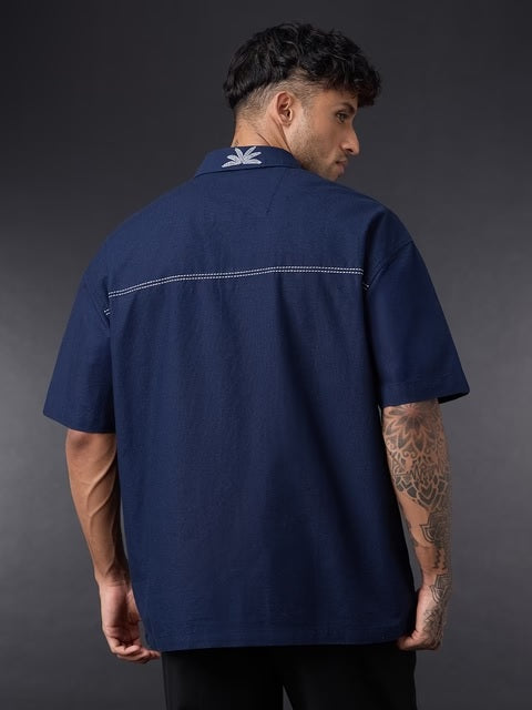 Midnight Petal Cotton Linen Shirts