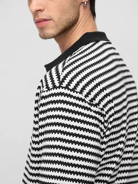 Jacquard Polo Monochrome Oversized Polos tshirt