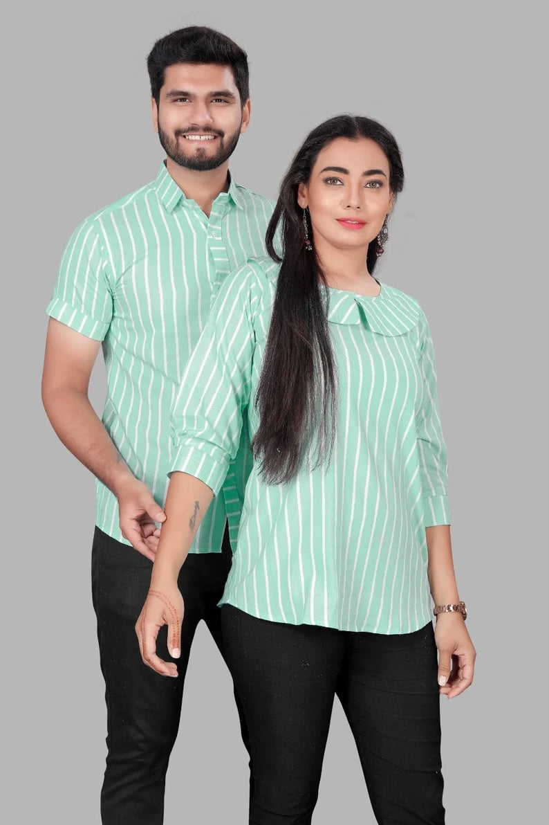 Tunic Top & Shirt  Cotton Couple Combo Set