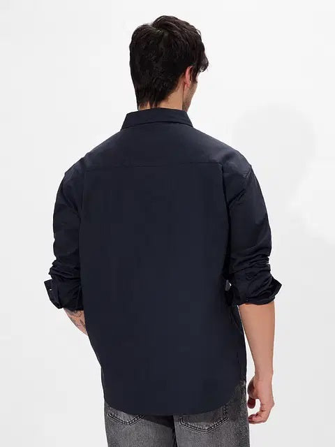 Solids Navy Men Utility Shirts