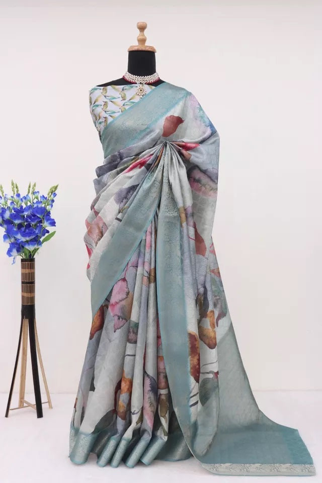 Function Style Bollywood Handloom Silk Saree,Wedding Party Ethnic Wear Sari