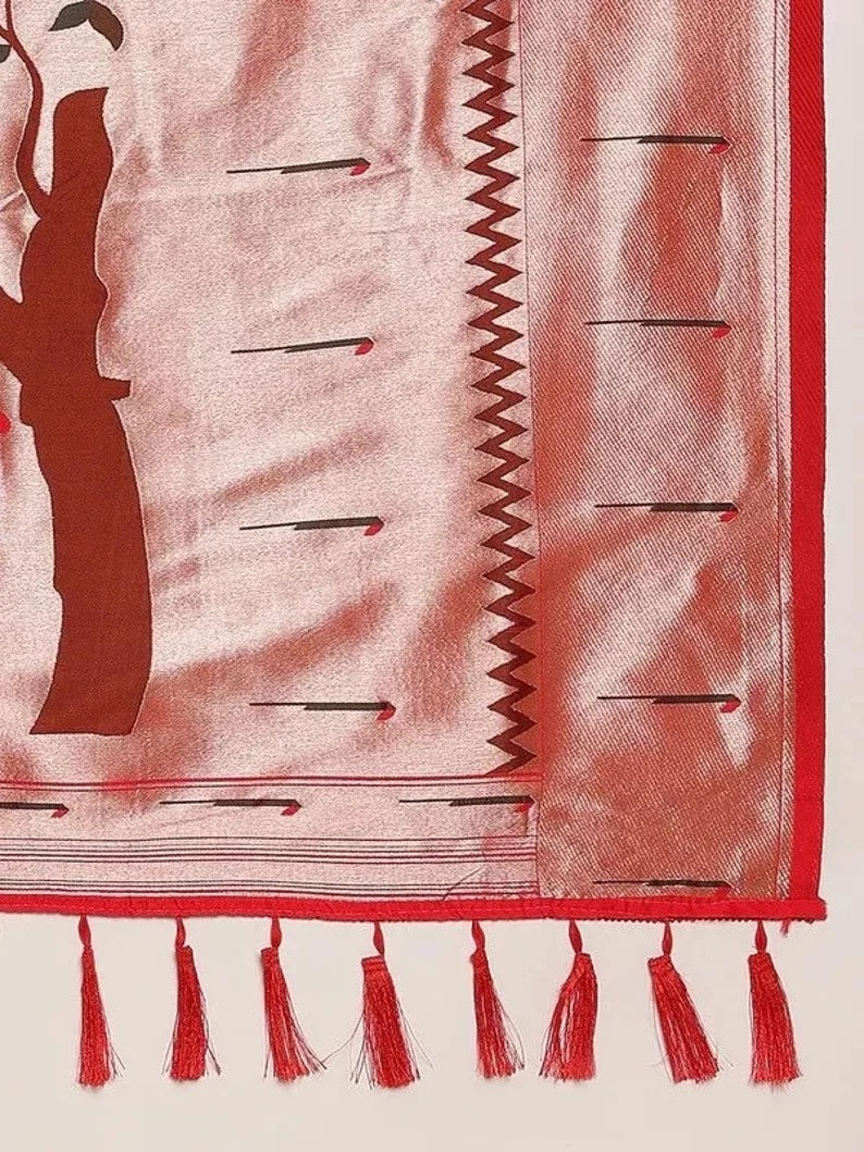 Pure Soft Kanchivaram Paithani Silk Saree With Blouse