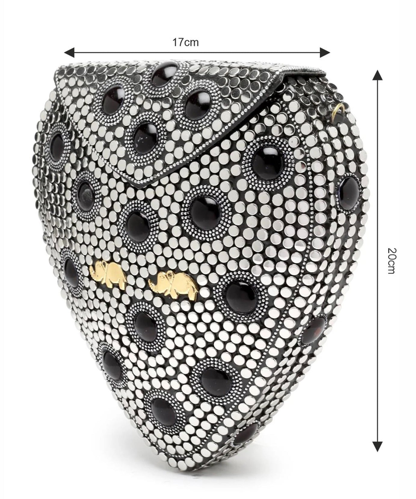 Mosaic Embellished Metal Box Clutch