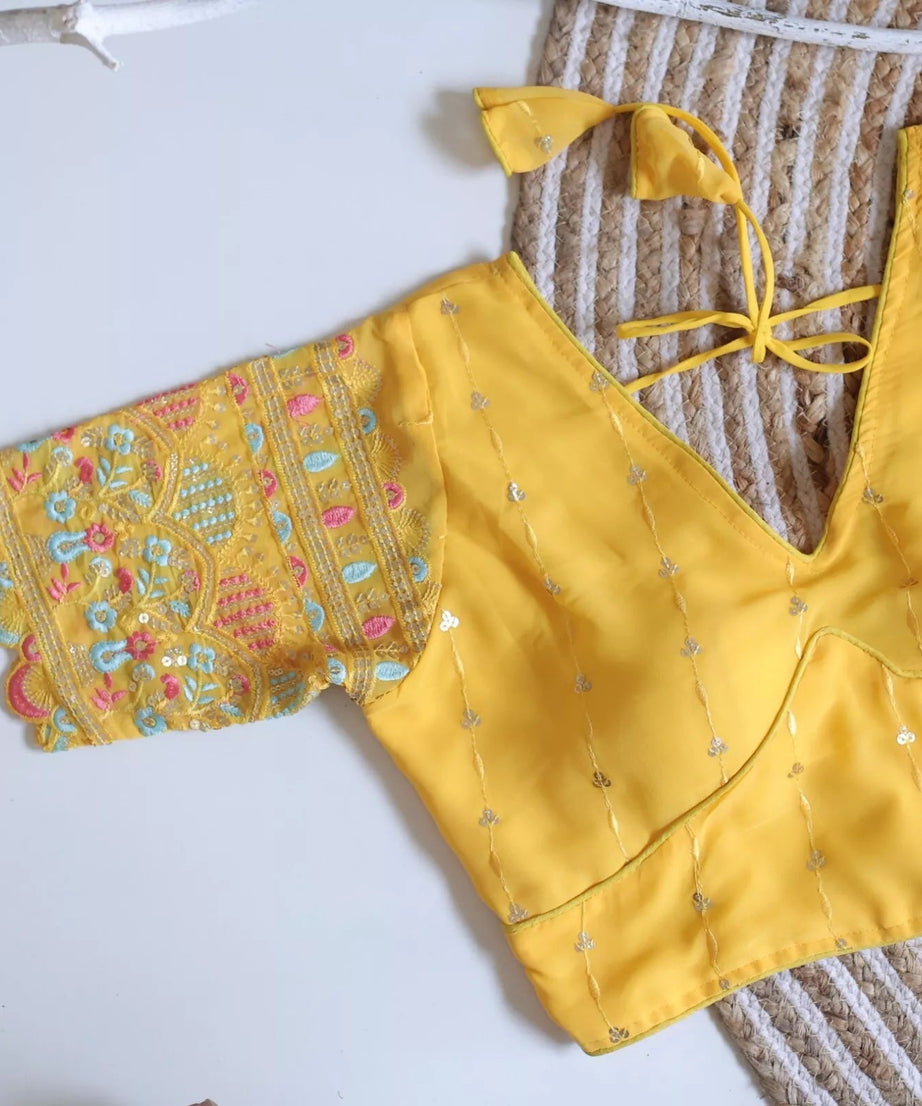 Party Wear Ethnic Full Stitched Strawberry Silk Blouse & Choli