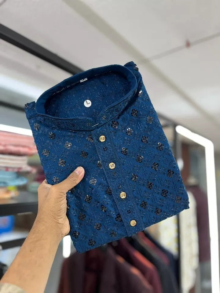 Men's Full Stitched Cotton Rayon Bollywood Function Wear Kurta & Pajama Set