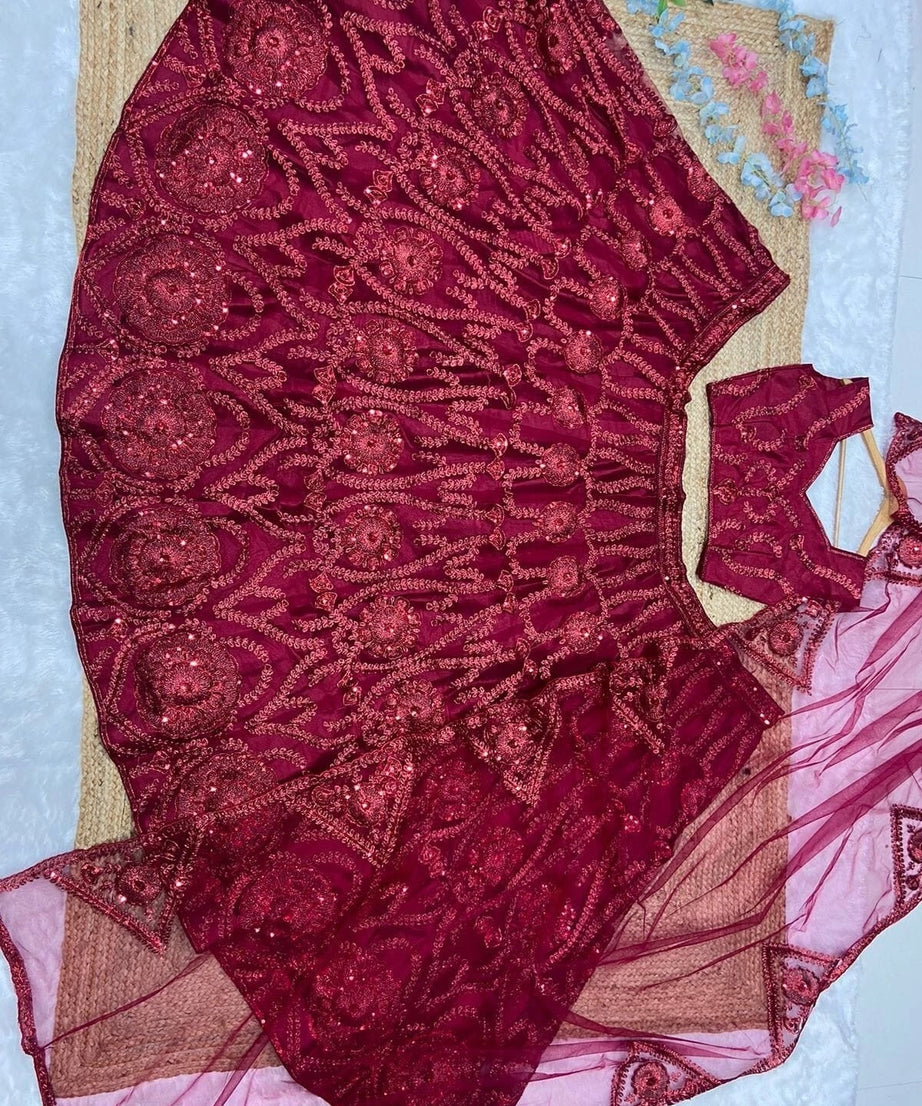 Stylish Wedding Lehenga Choli Bridesmaids With Glitter Dori Work , Ethnic Lehenga Choli 12-BS