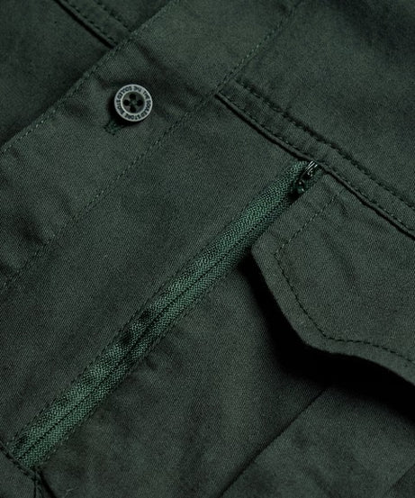 Dark Green Men Utility Shirts