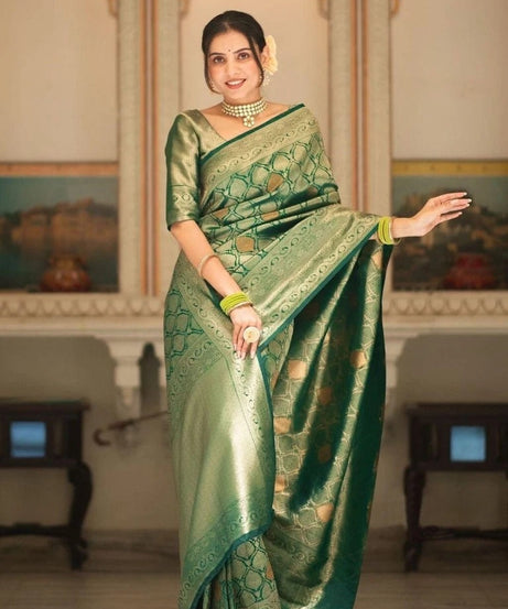 Banarasi Soft Silk Wedding Party Wear Saree,Ethnic Classic Sari With Blouse