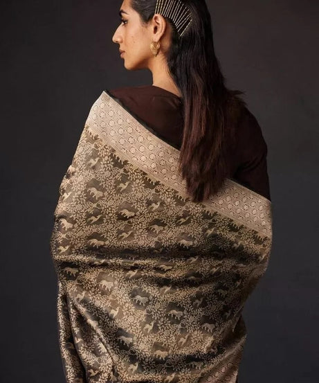 Banarsi Soft Silk Saree With Blouse