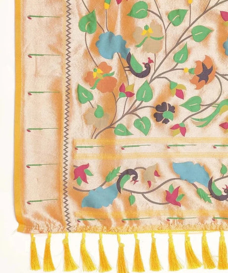 Traditional Banarasi Silk Saree with Gold Zari Weaving Sari & Blouse