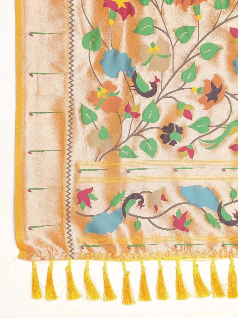 Traditional Banarasi Silk Saree with Gold Zari Weaving Sari & Blouse