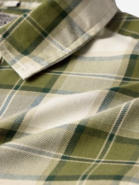 Plaid Olive Men Utility Shirts