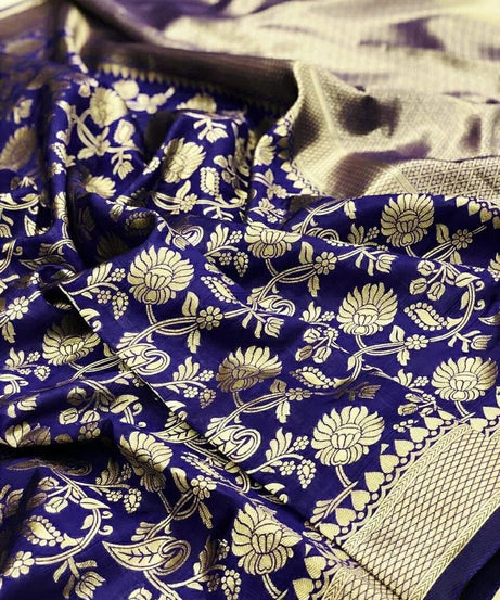 Soft Lichi Silk Saree With Blouse