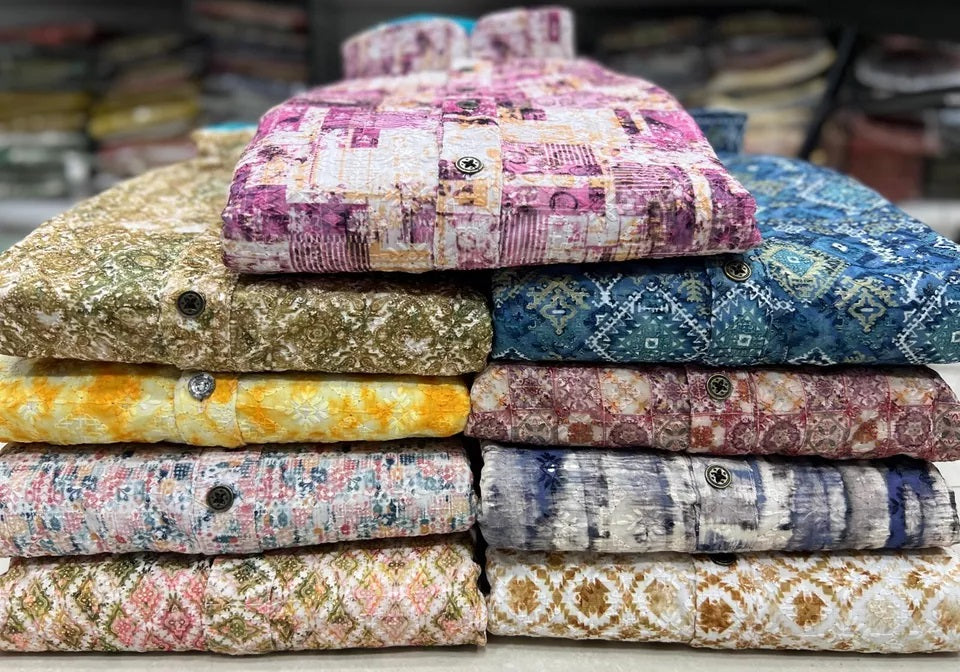 Men's FullStitched Heavy Rayon Schiffli Work Bollywood Kurta Pajama