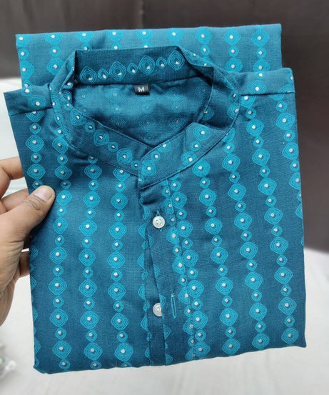 Heavy Magic Cotton Kurta Pajama For Men's & Kid's Combo Set