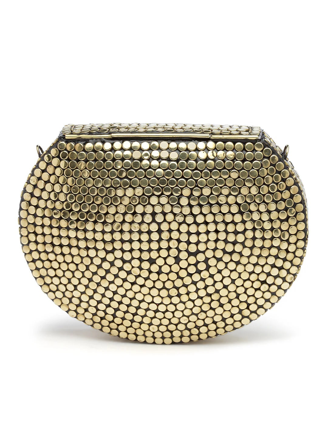 Mosaic Embellished Metal Clutch