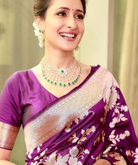 Designer Women's Lichi Silk Saree With Blouse, Traditional Wedding Sari