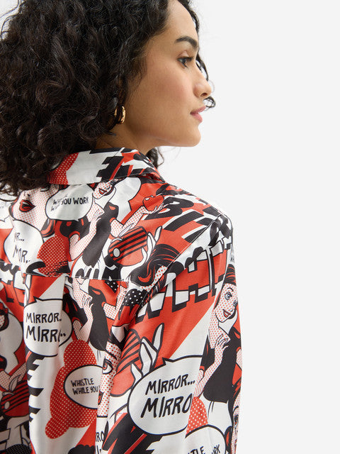 Satin Shirt Snow White Women Shirts