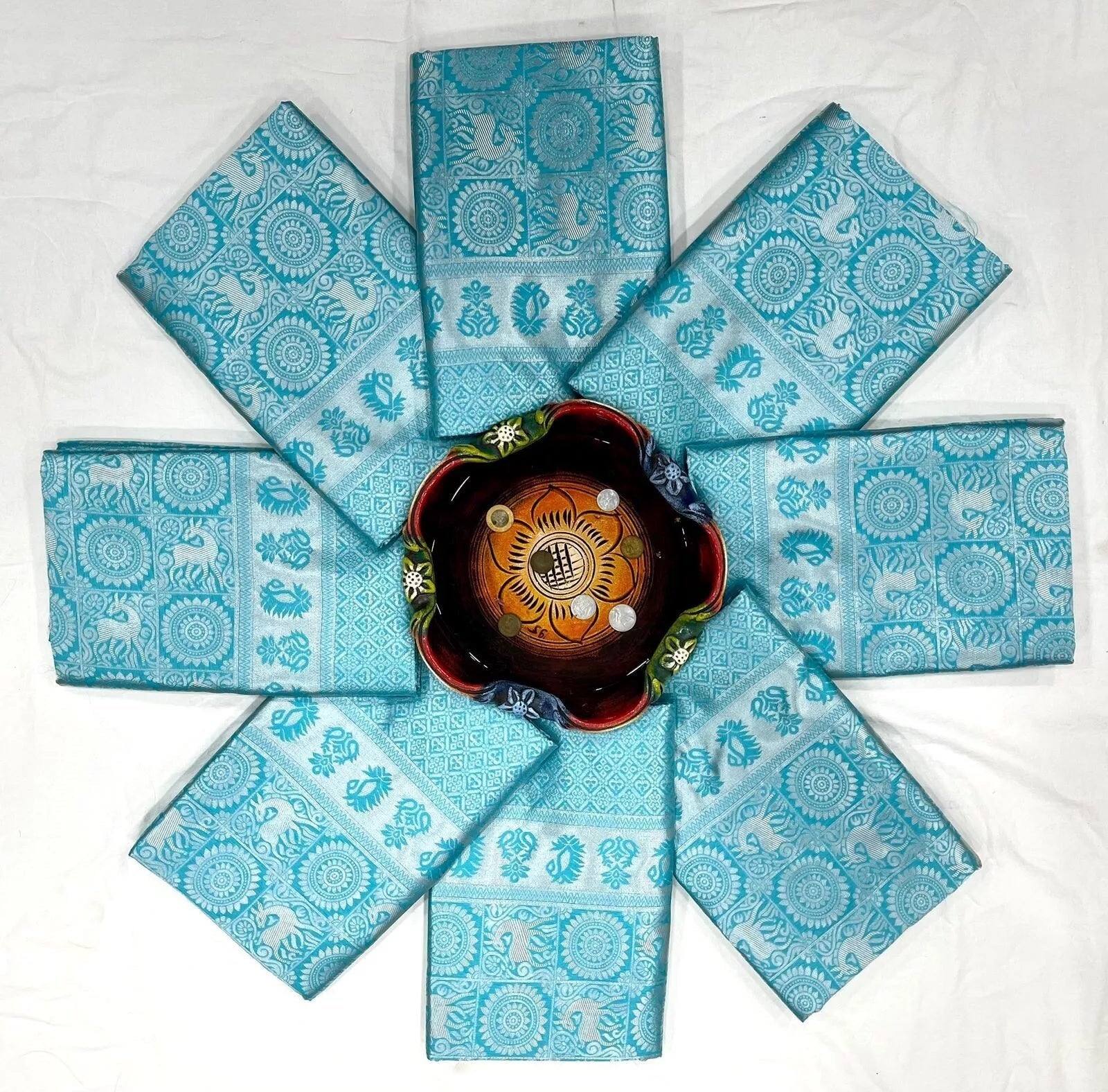 Women's Indian Designer Soft Lichi Silk Saree & Blouse