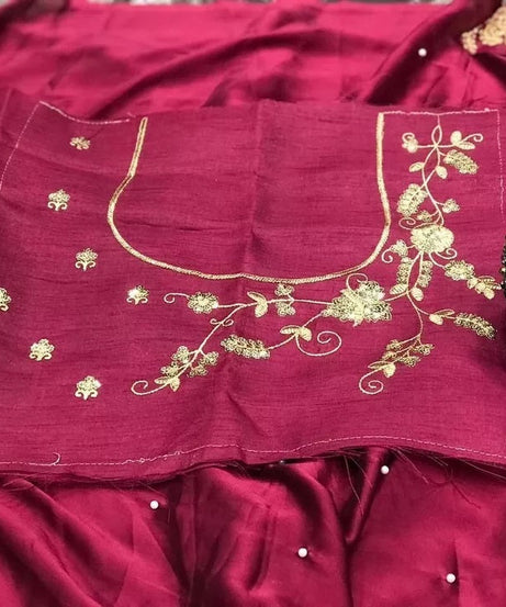 New Heavy Satin Silk Saree Blouse,Party Wedding Wear Sari