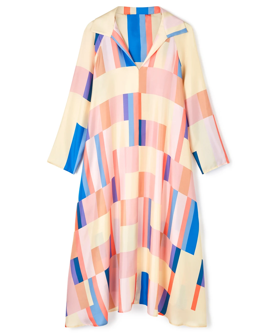 French Crepe Kaftan - Elegant Maxi Dress for Women's