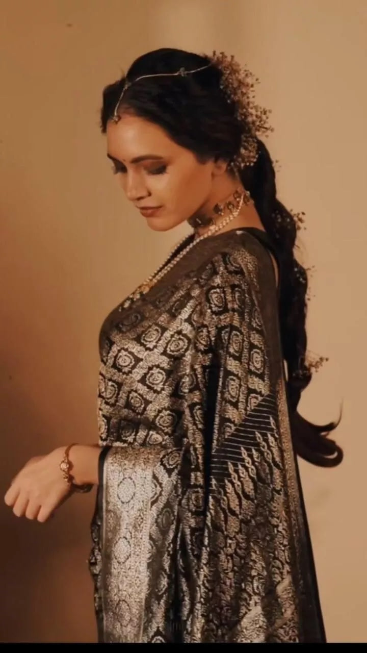 Soft Lichi Silk With Jacquard Work Fancy Saree With Blouse