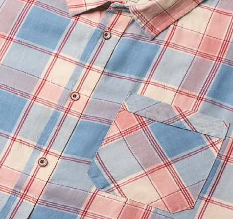 Plaid  Blue, White, Pink Men Relaxed Shirts