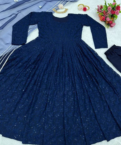 Designer Festival Wear Full Stitched Faux Georgette Top Pant Dupatta