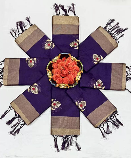 Designer Soft Lichi Silk Saree, Wedding Wear Sari & Blouse