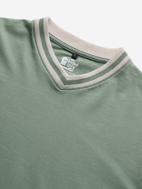 Solids Sage Green Oversized Full Sleeve T-Shirts