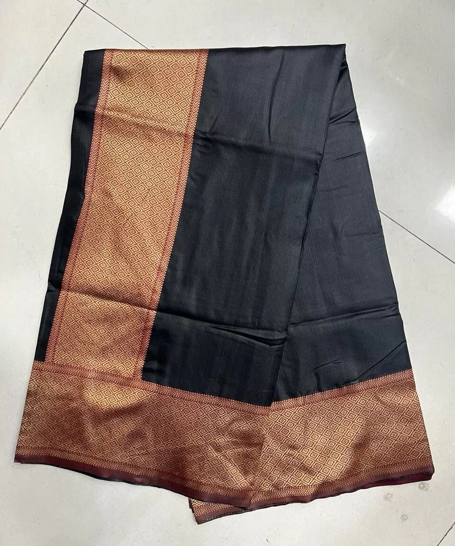Women's Wedding  Banarasi Soft Silk Saree With Blouse