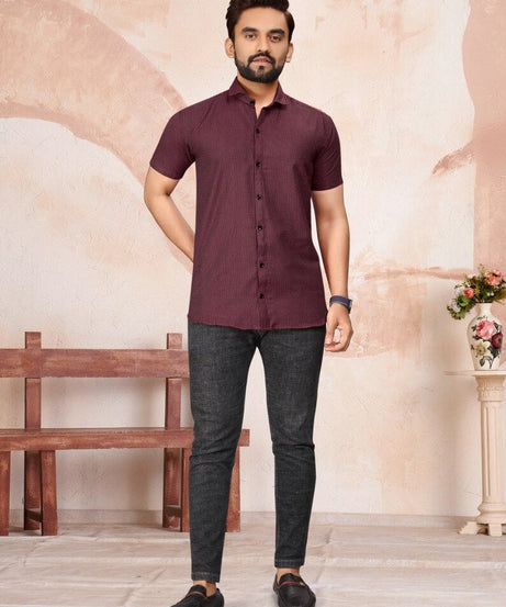 Pure Cotton Lining Pattern  Men's Shirt