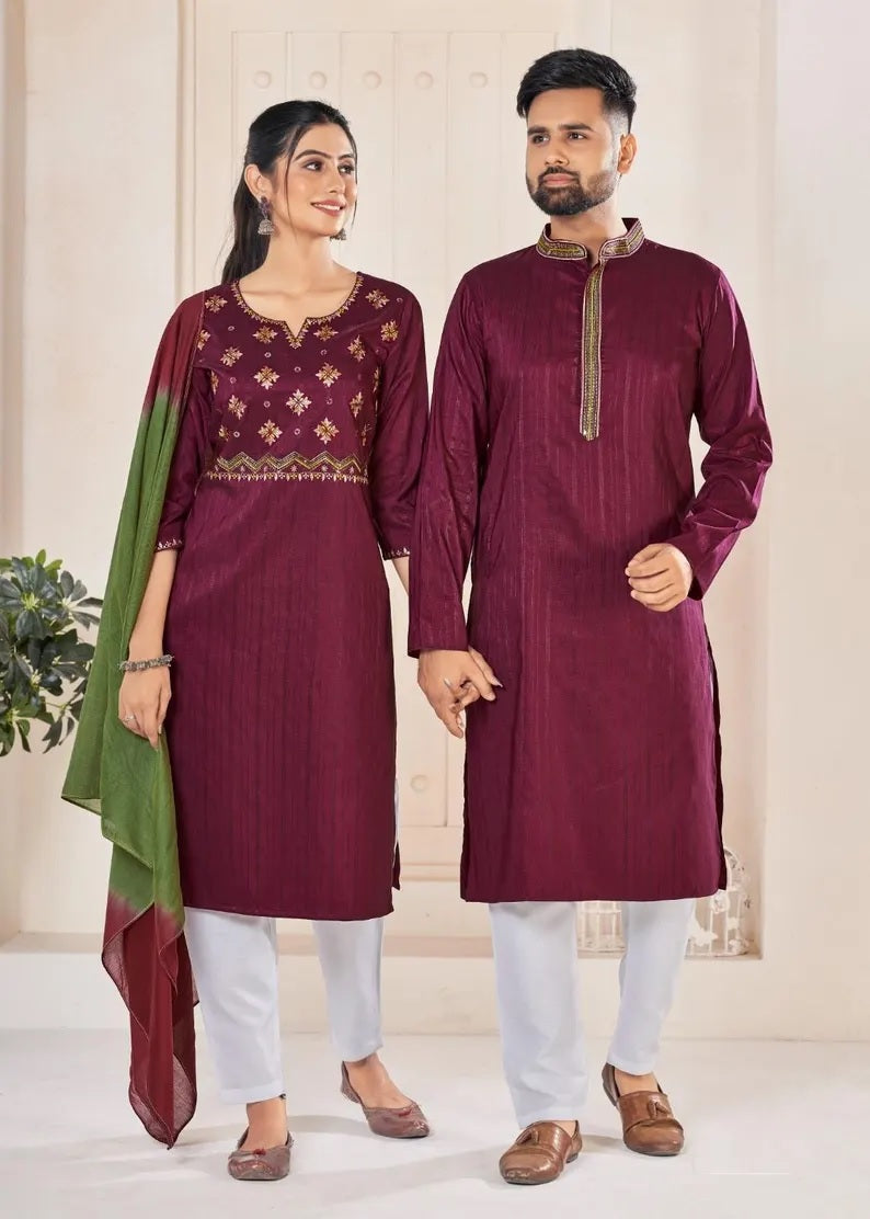 Pure Viscose with Embroidery Combo Set