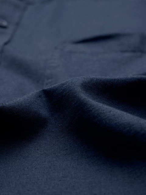 Navy Blue Cotton Linen Shirts