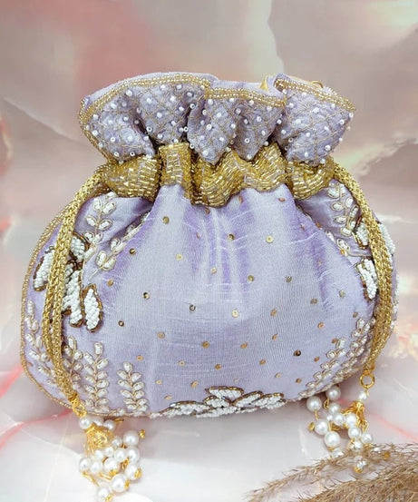 Women's Embroidered Clutch Purse Potli Bag