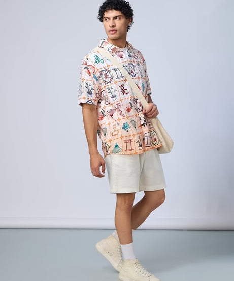 Ombre Mahjong Tiles Oversized Shirts