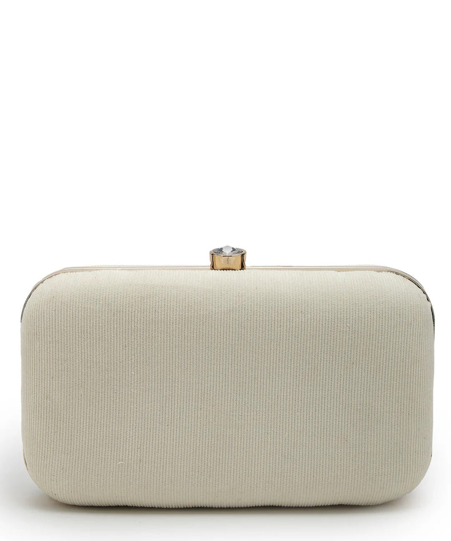 Adorn Quirky Embellished Corduroy Clutch