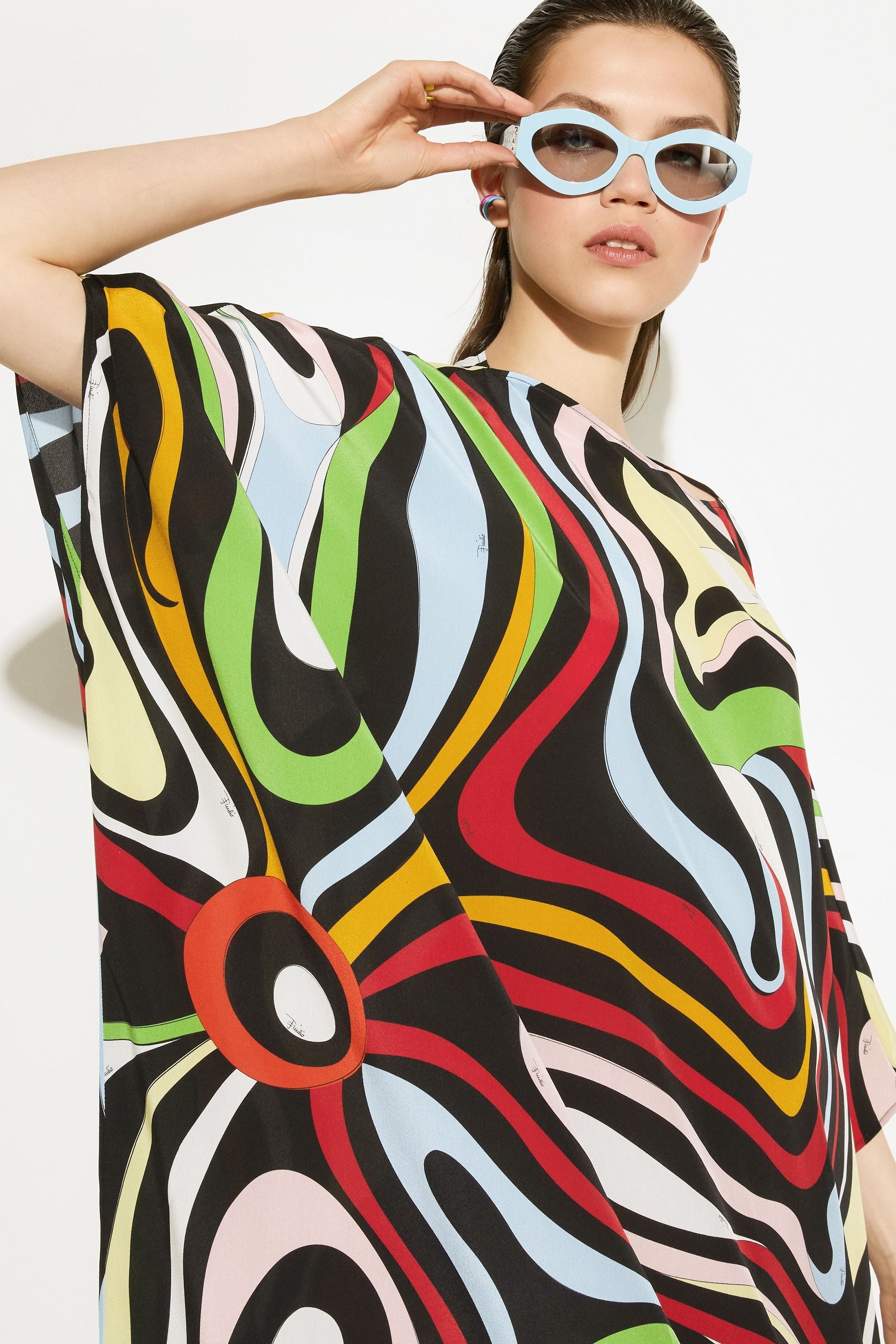 Soft Silk Crepe Kaftan - Luxurious Flowing Dress for Women's