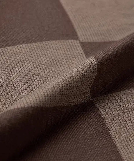 Jacquard Old School Brown Oversized Polos