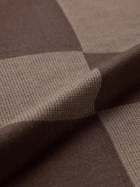 Jacquard Old School Brown Oversized Polos