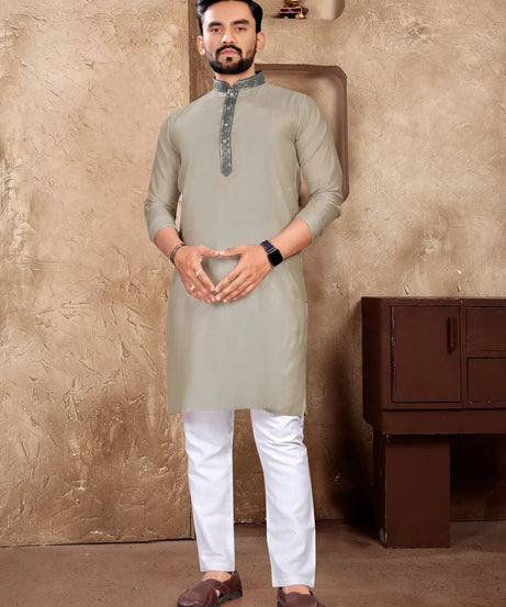 Men's Linen Silk kurta Pajama Set