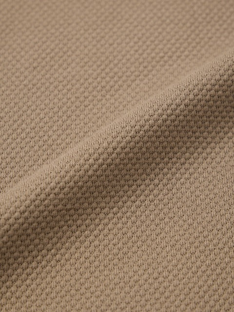 Textured Varsity Beige Oversized Full Sleeve T-Shirts