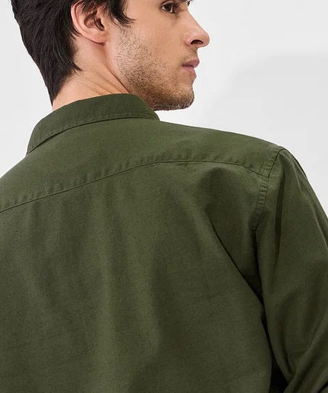 Dark Sage Cotton Linen Shirts