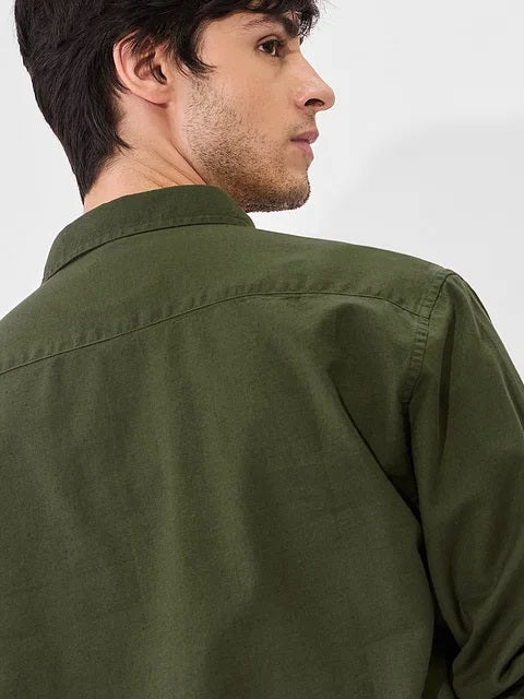 Dark Sage Cotton Linen Shirts