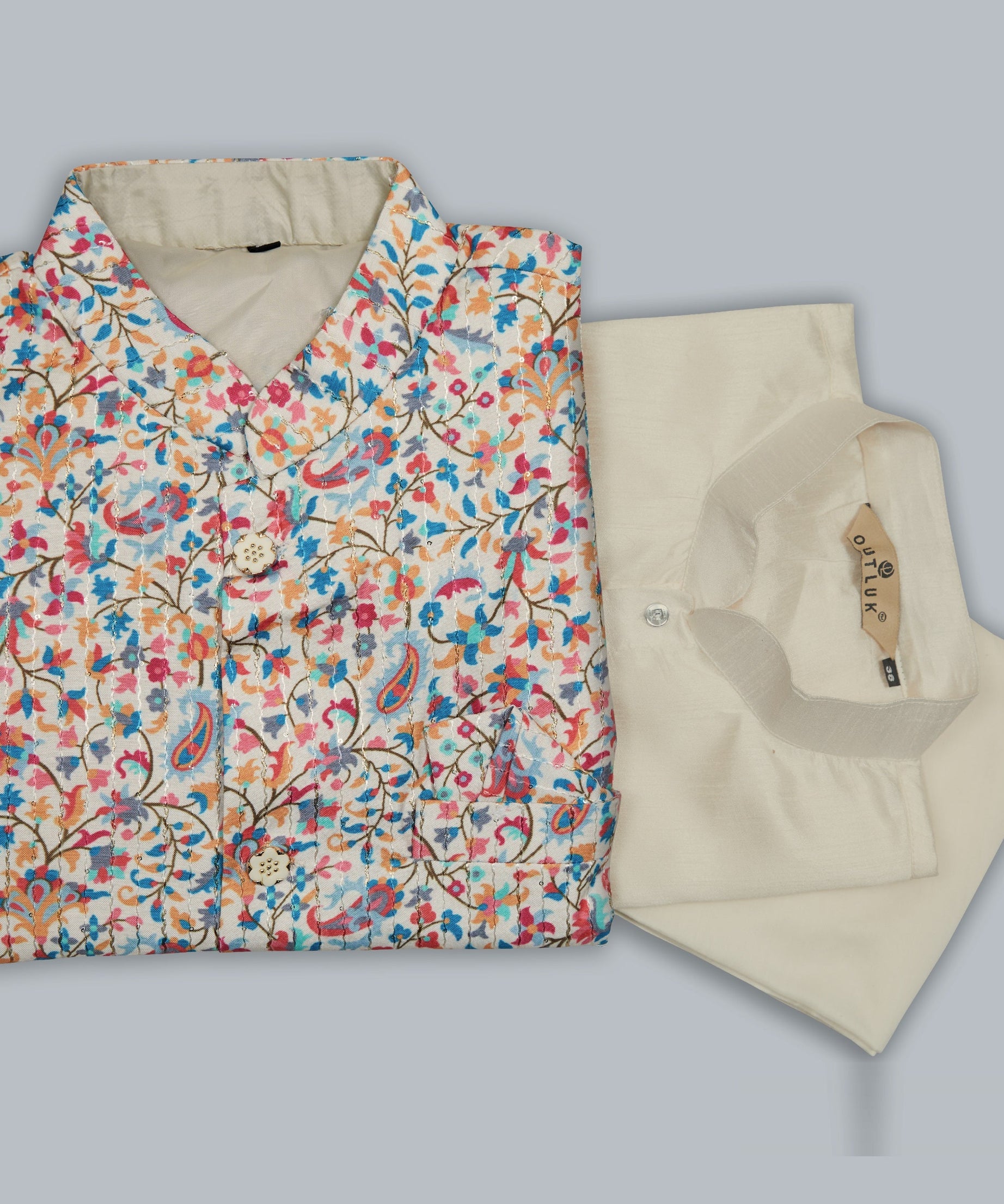 Mastani Silk Kurta Pajama With Heavy Cotton Koti Set