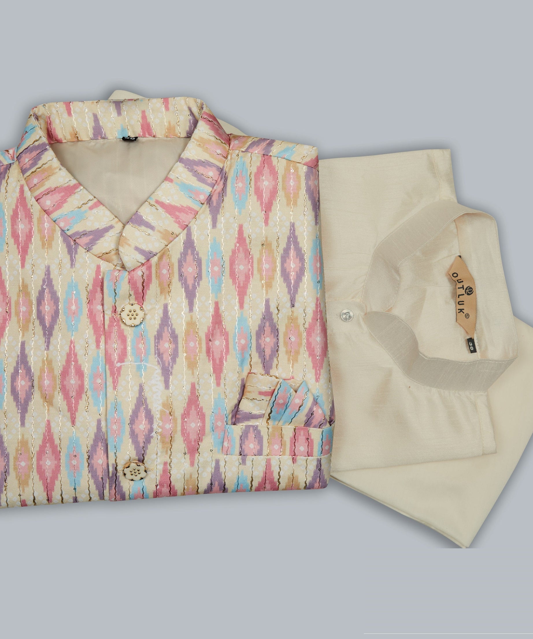 Mastani Silk Kurta Pajama With Heavy Cotton Koti Set