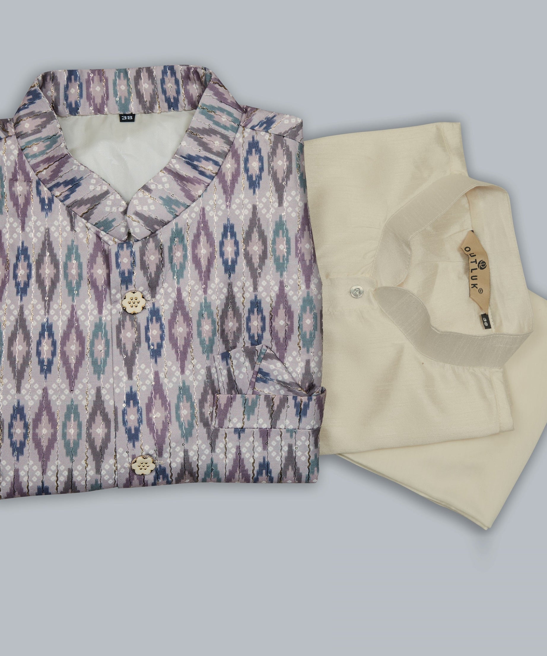 Mastani Silk Kurta Pajama With Heavy Cotton Koti Set