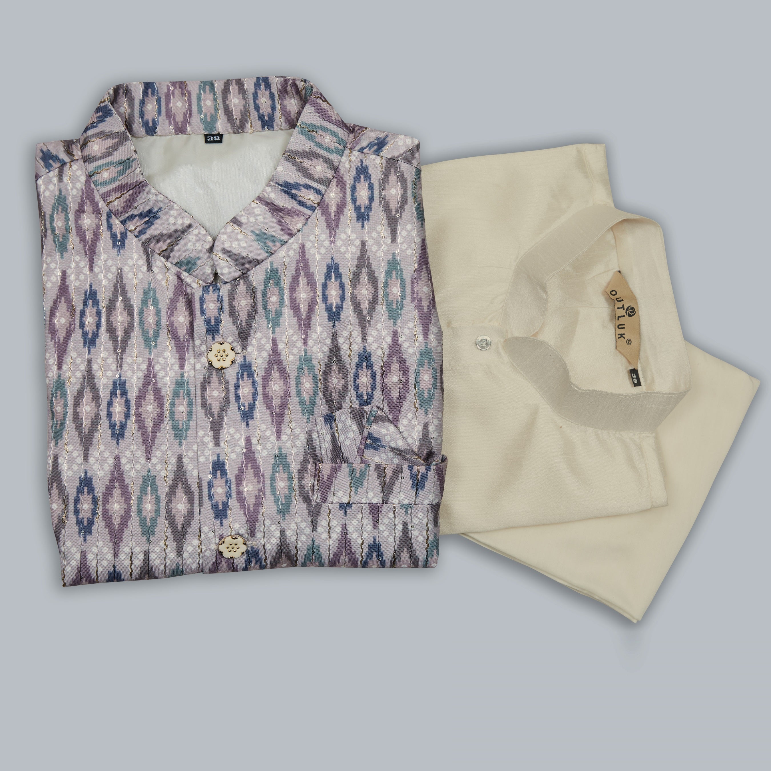 Mastani Silk Kurta Pajama With Heavy Cotton Koti Set