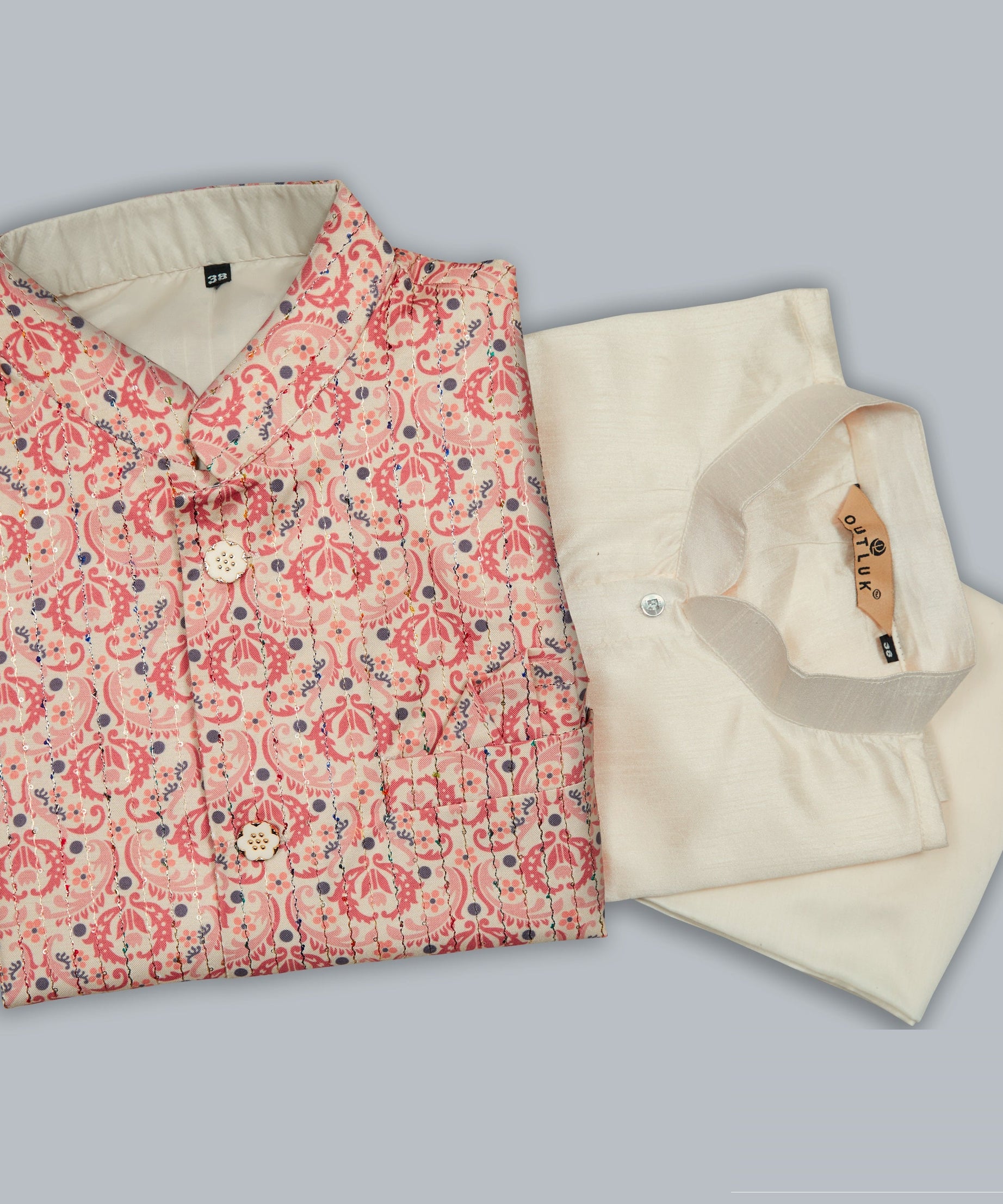 Mastani Silk Kurta Pajama With Heavy Cotton Koti Set