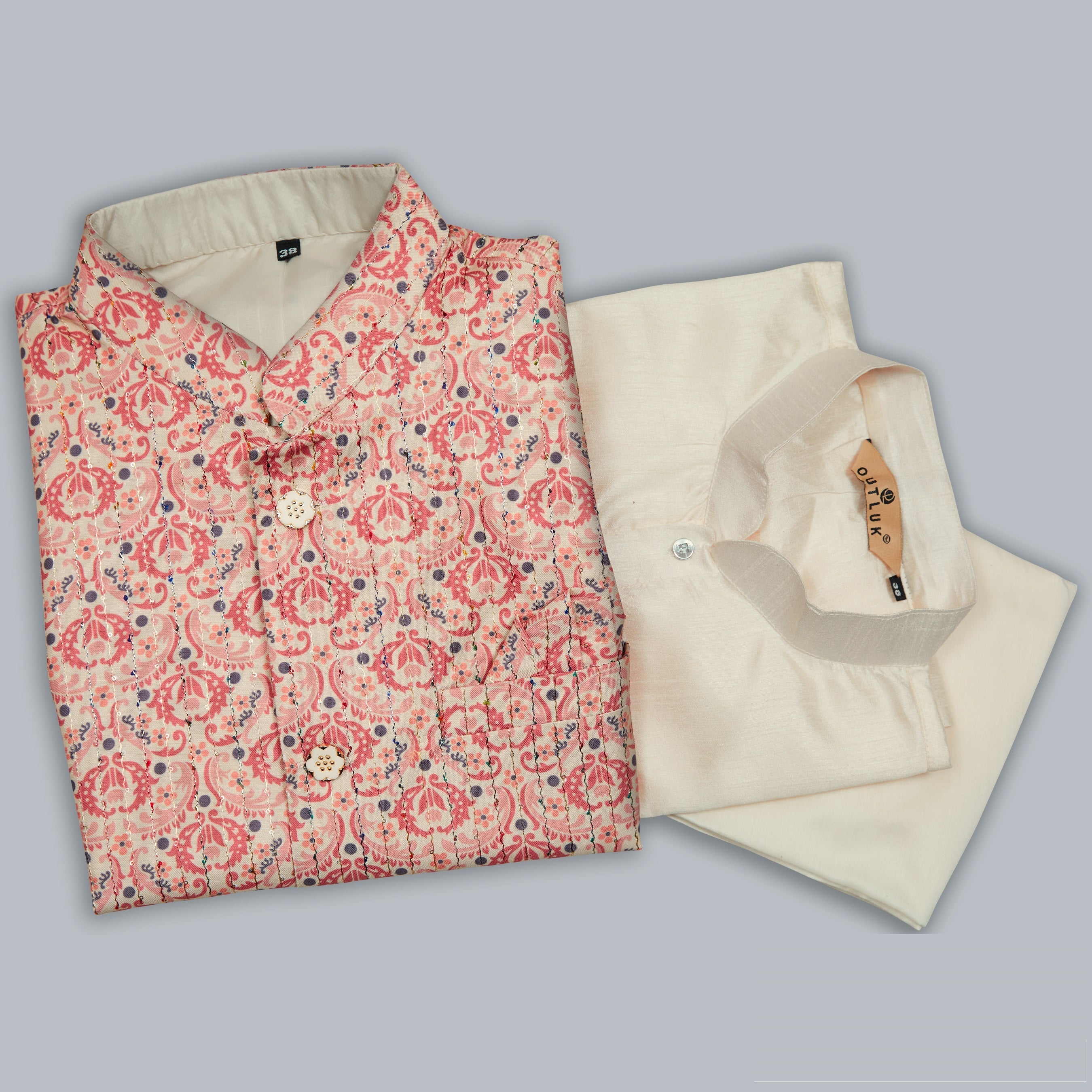 Mastani Silk Kurta Pajama With Heavy Cotton Koti Set